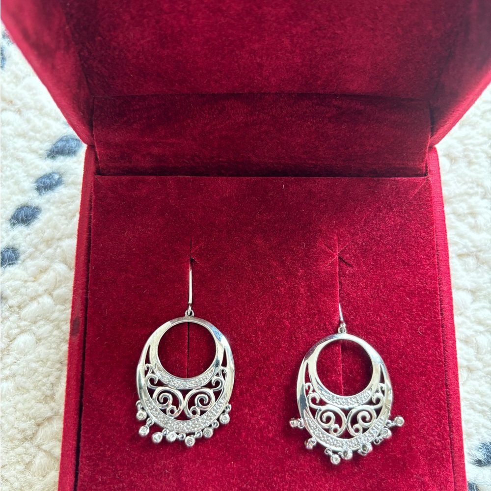 Affinity diamond and sterling bohemian style earring